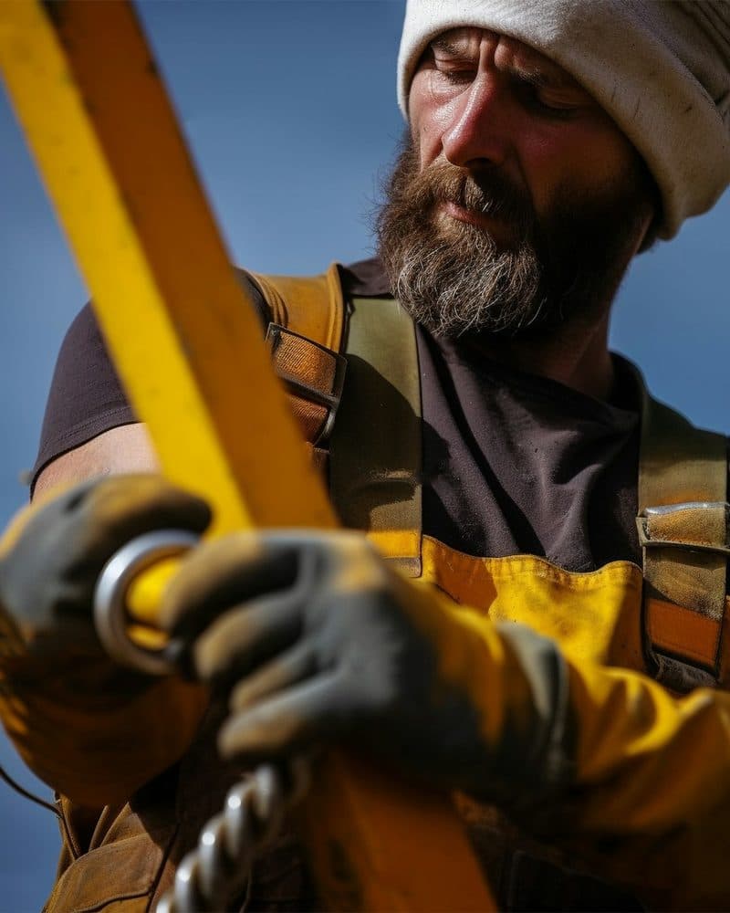 Construction business owner at work