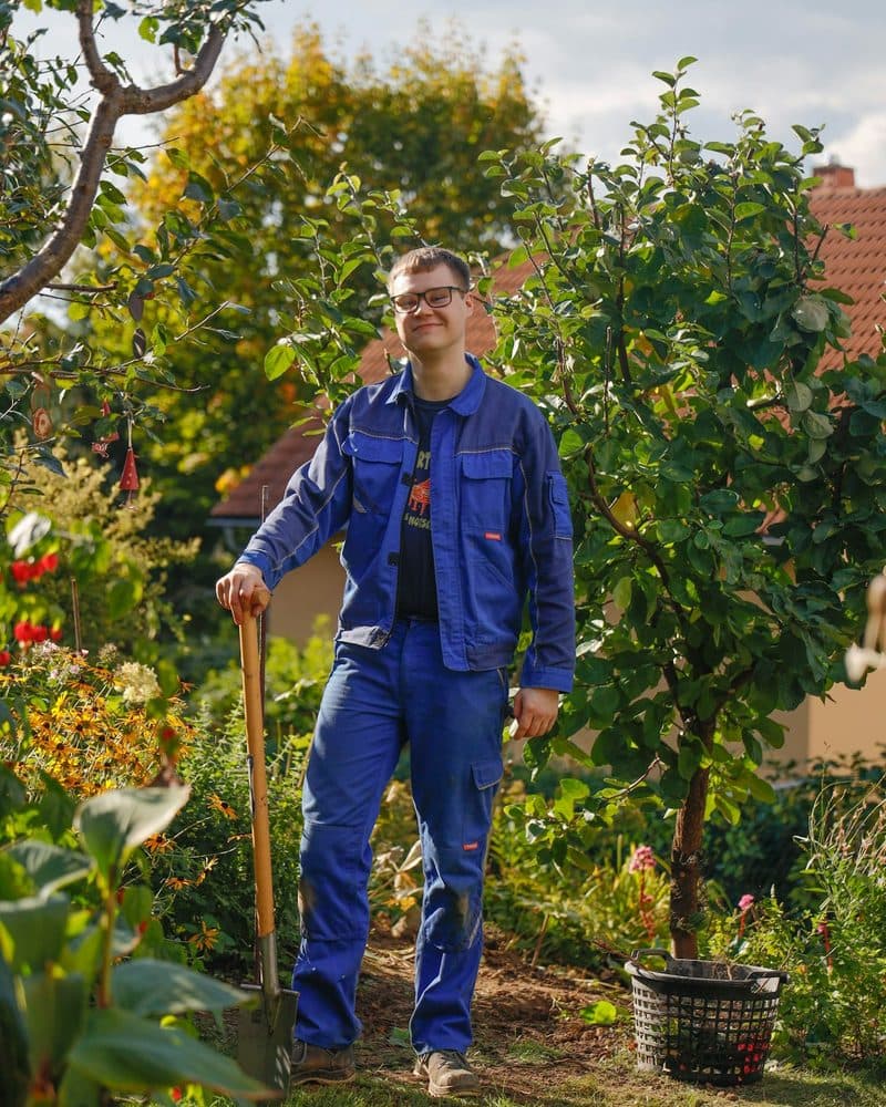 Landscaping business owner at work