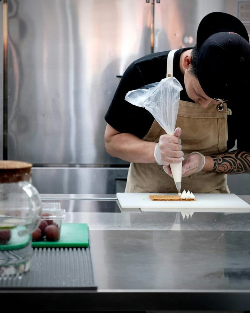 Restaurant business owner at work